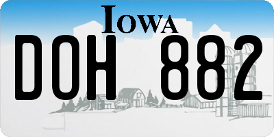 IA license plate DOH882