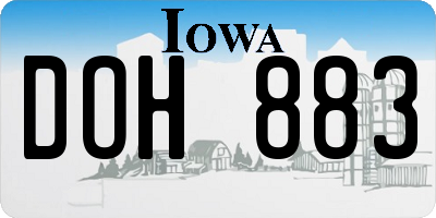 IA license plate DOH883
