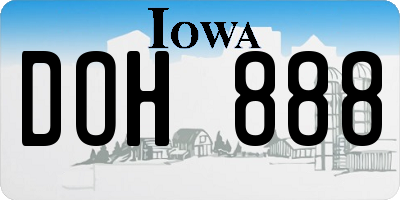 IA license plate DOH888