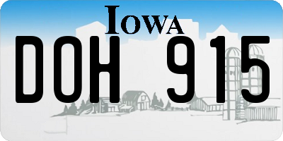 IA license plate DOH915