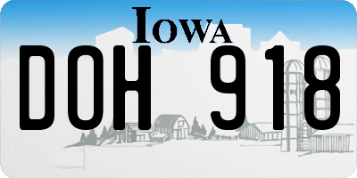 IA license plate DOH918