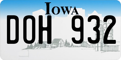 IA license plate DOH932