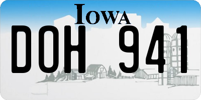 IA license plate DOH941