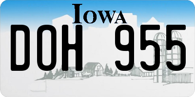 IA license plate DOH955