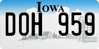 IA license plate DOH959