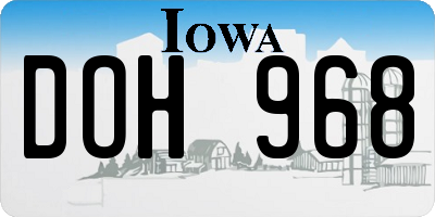 IA license plate DOH968