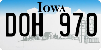 IA license plate DOH970
