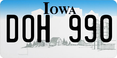 IA license plate DOH990