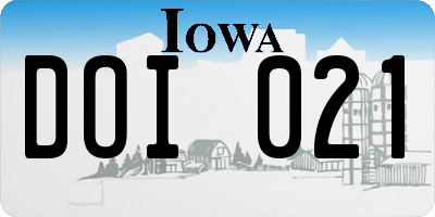 IA license plate DOI021