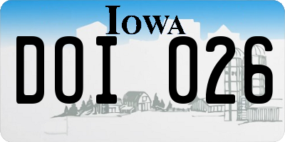 IA license plate DOI026