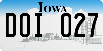 IA license plate DOI027