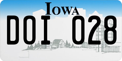 IA license plate DOI028