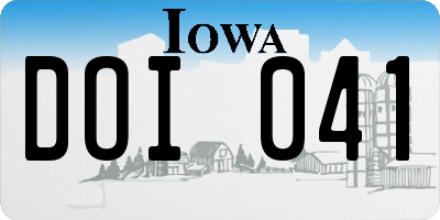IA license plate DOI041