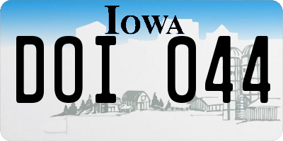 IA license plate DOI044