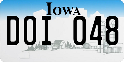 IA license plate DOI048