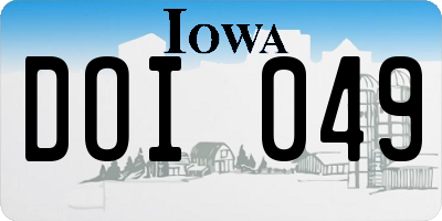 IA license plate DOI049