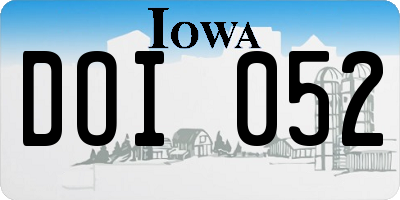 IA license plate DOI052