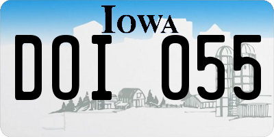 IA license plate DOI055