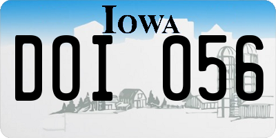 IA license plate DOI056