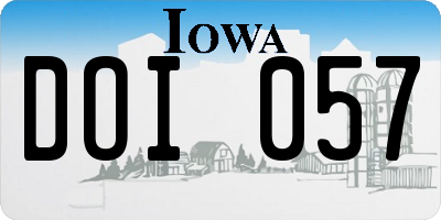 IA license plate DOI057