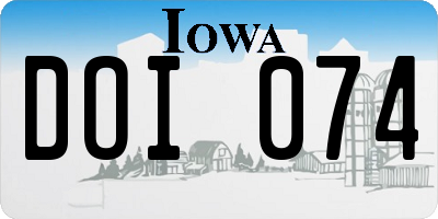 IA license plate DOI074