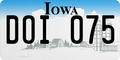 IA license plate DOI075
