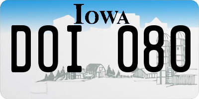 IA license plate DOI080