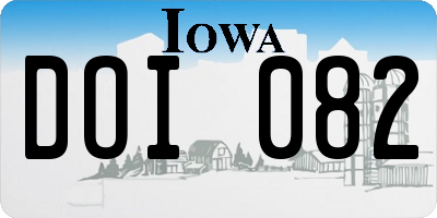 IA license plate DOI082