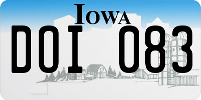 IA license plate DOI083