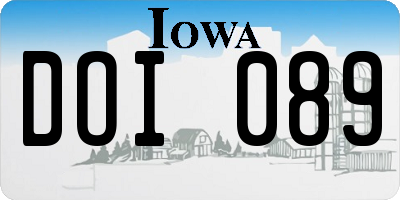 IA license plate DOI089