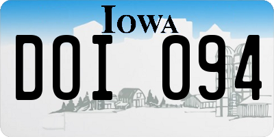 IA license plate DOI094
