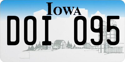 IA license plate DOI095