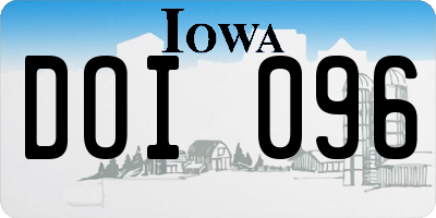 IA license plate DOI096