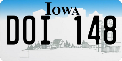 IA license plate DOI148
