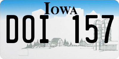 IA license plate DOI157