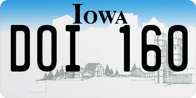 IA license plate DOI160