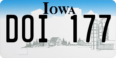 IA license plate DOI177