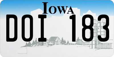 IA license plate DOI183
