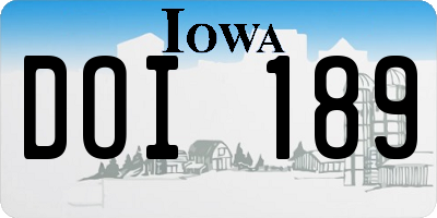 IA license plate DOI189
