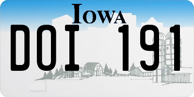IA license plate DOI191