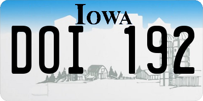 IA license plate DOI192