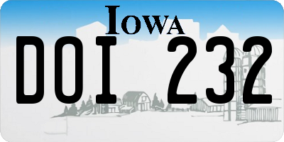 IA license plate DOI232