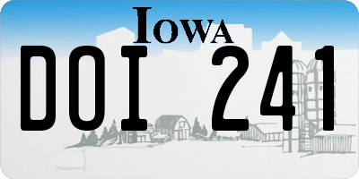 IA license plate DOI241
