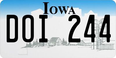 IA license plate DOI244