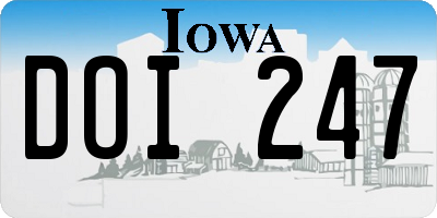 IA license plate DOI247