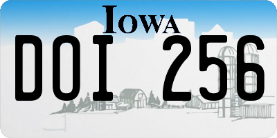 IA license plate DOI256