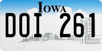 IA license plate DOI261