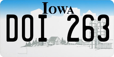IA license plate DOI263