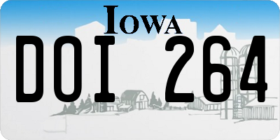 IA license plate DOI264