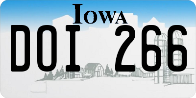 IA license plate DOI266